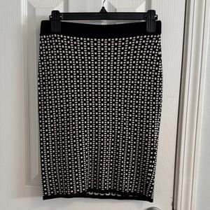 Max Studio Black and White Checkered Sweater Skirt Size XS